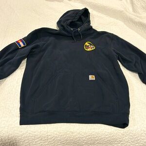 Carhartt Hoodie Colorado Barstool Large Navy